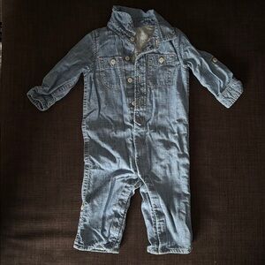 ❤️6-12M Baby Gap Blue Footless One Piece